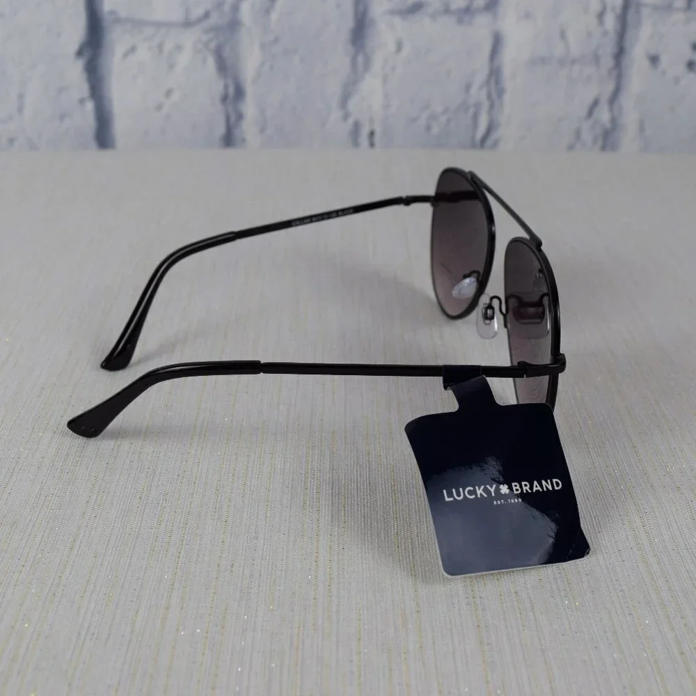 NWT Lucky Brand Callan Aviator Sunglasses Black